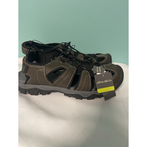 Eddie Bauer Meridian Brown Fisherman Water Sandals  Men Size 13 Closed Toe S-635 - Picture 1 of 8